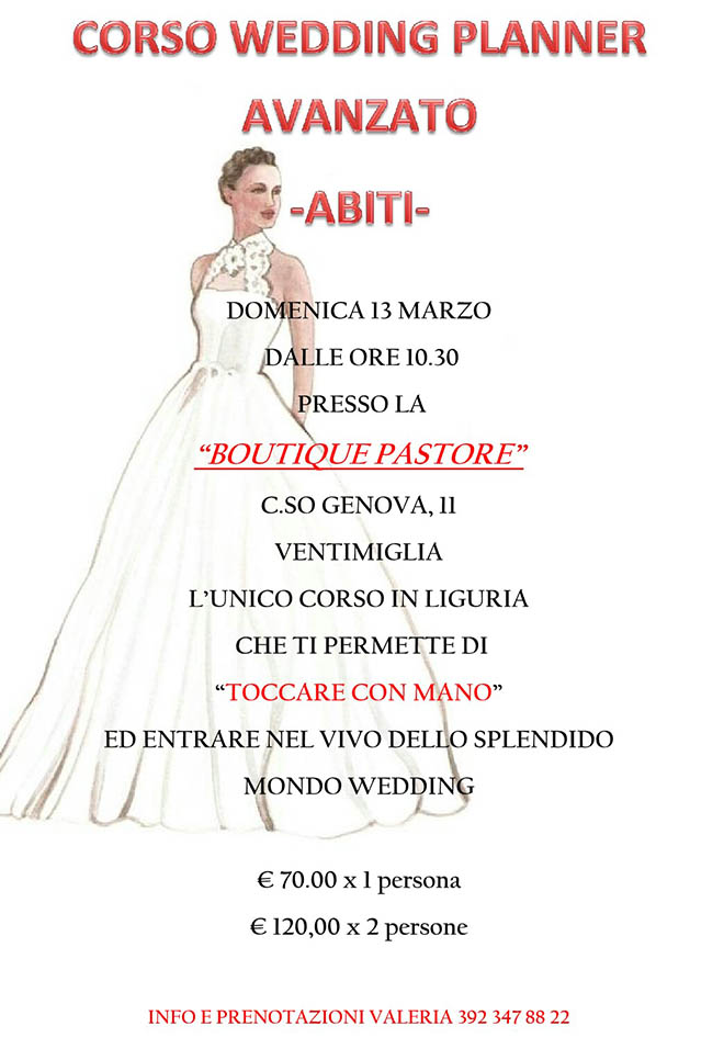 Corso Wedding Planner Avanzato a Ventimiglia