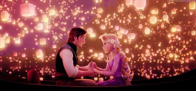 Scena del film di animazione Rapunzel	