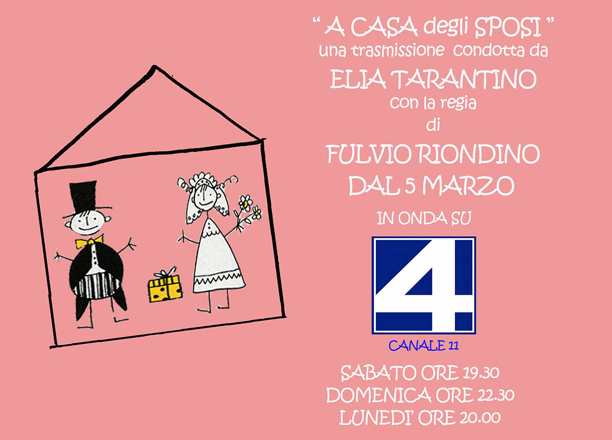 A CASA DEGLI SPOSI su QUARTA RETE A CASA DEGLI SPOSI su QUARTA RETE