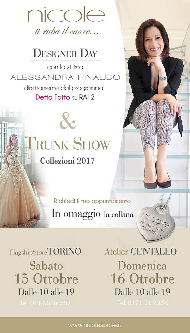 TRUNK SHOW Nicole & DESIGNER DAY con Alessandra Rinaudo